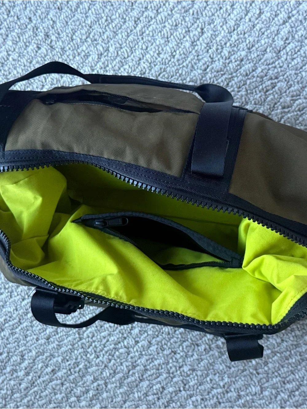 Timbuk2 Olive Green Canvas Messenger Bag with Black Straps